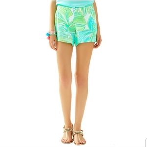 Lilly Pulitzer Jeannie Green Sheen Zip Shorts 4